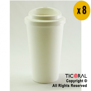 VASO TERMICO CAFE BLANCO 300 CC X 8